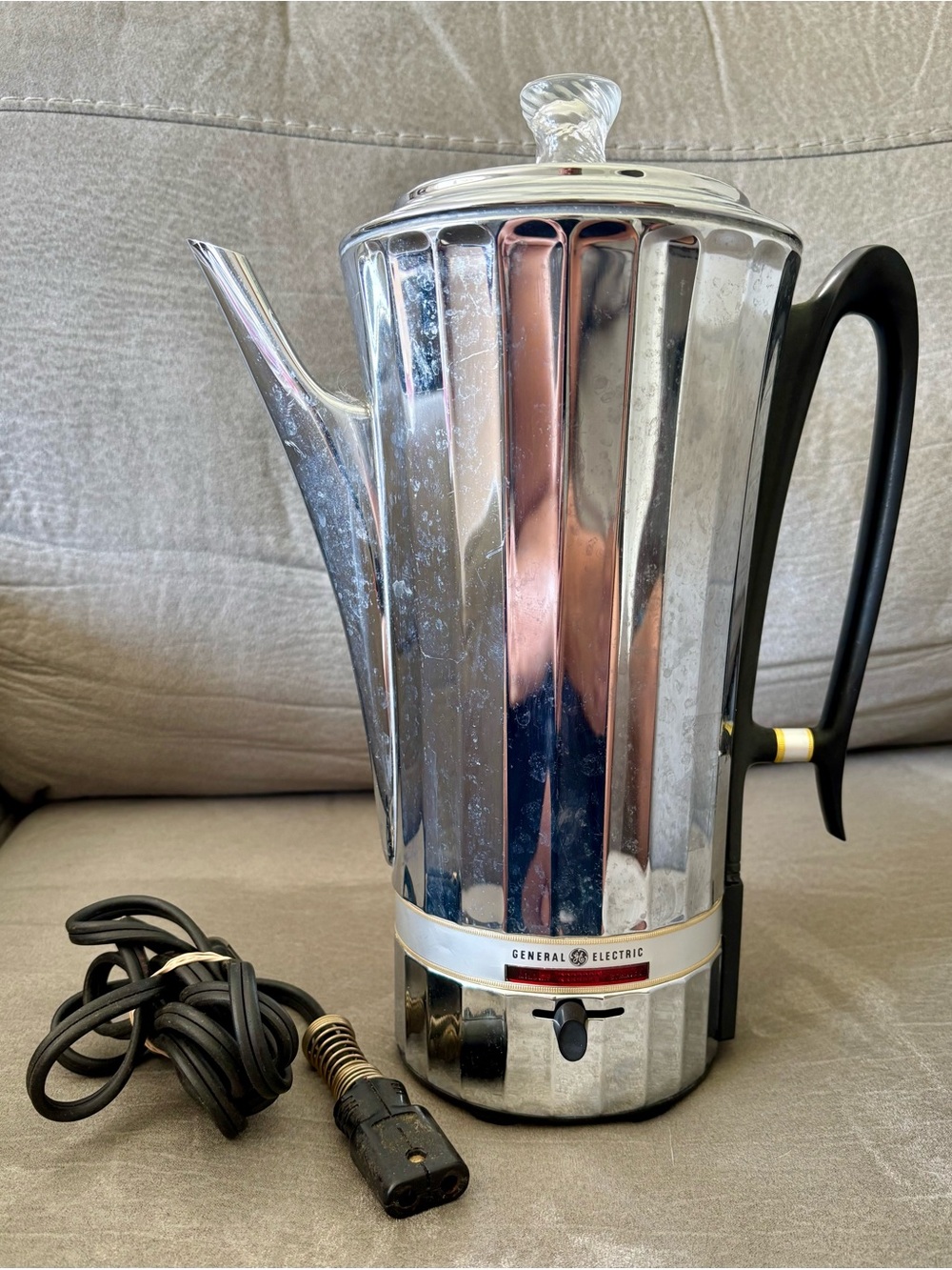 General Electric G4P50 Chrome Automatic Coffee Percolator Art Deco MCM Working